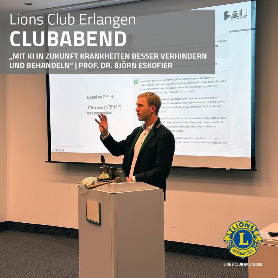 Lions Clubabend - Mit KI in Zukunft Krankheiten besser verhindern und behandeln.